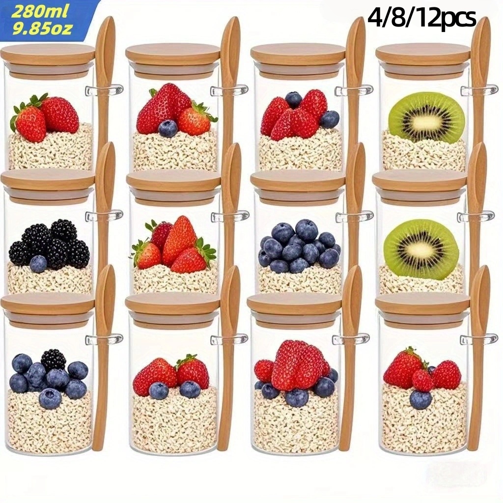 Meal Prep Glass - 4/8/12 pezzi, tazze per colazione con