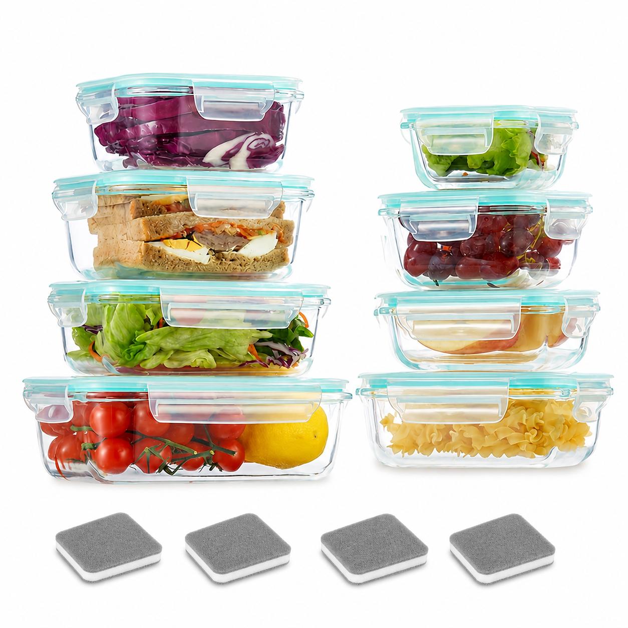 Meal Prep Glass - 16 contenitori in vetro sigillati per