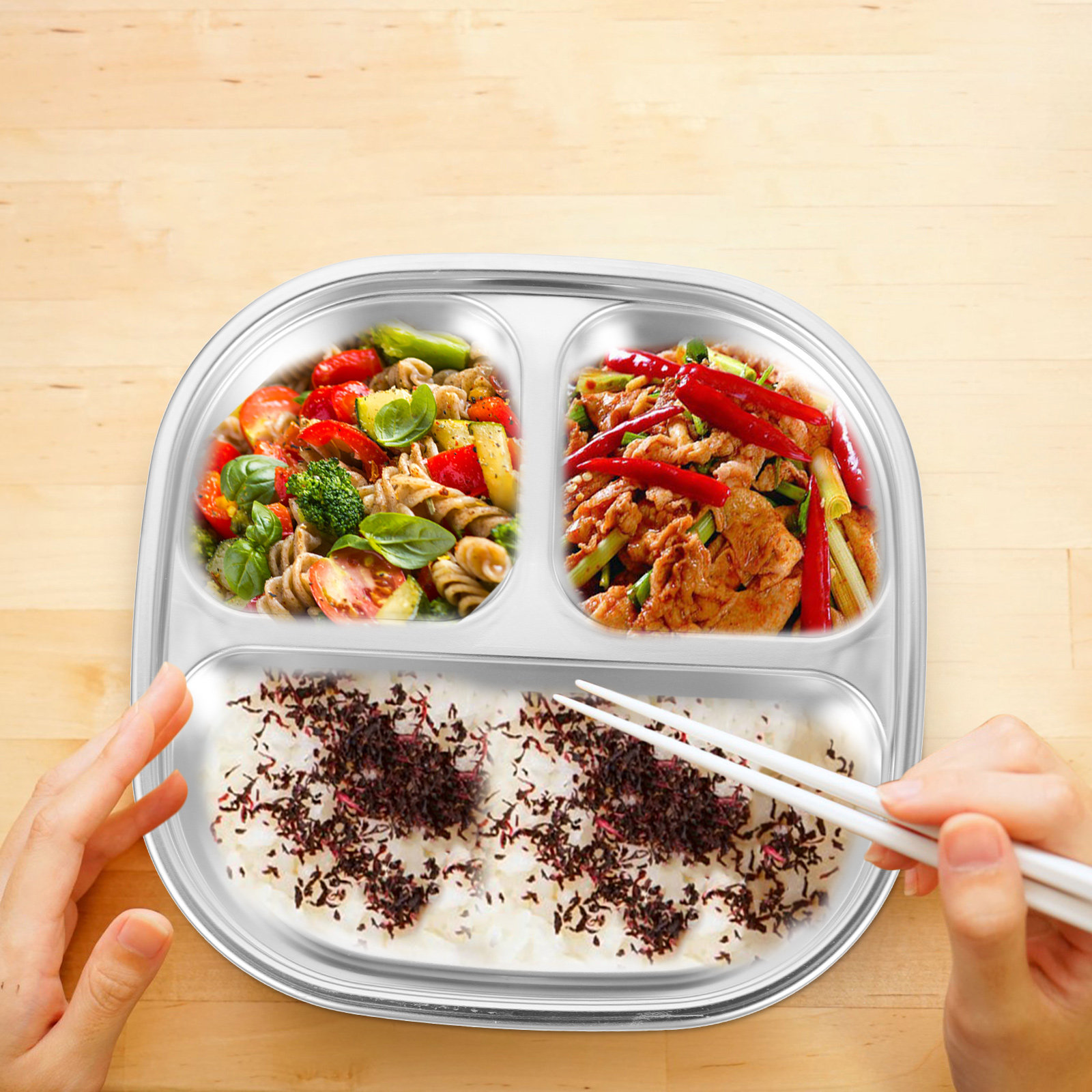 Piatto Diviso in Acciaio Inox  - Meal Prep Restaurant recensione e prezzo