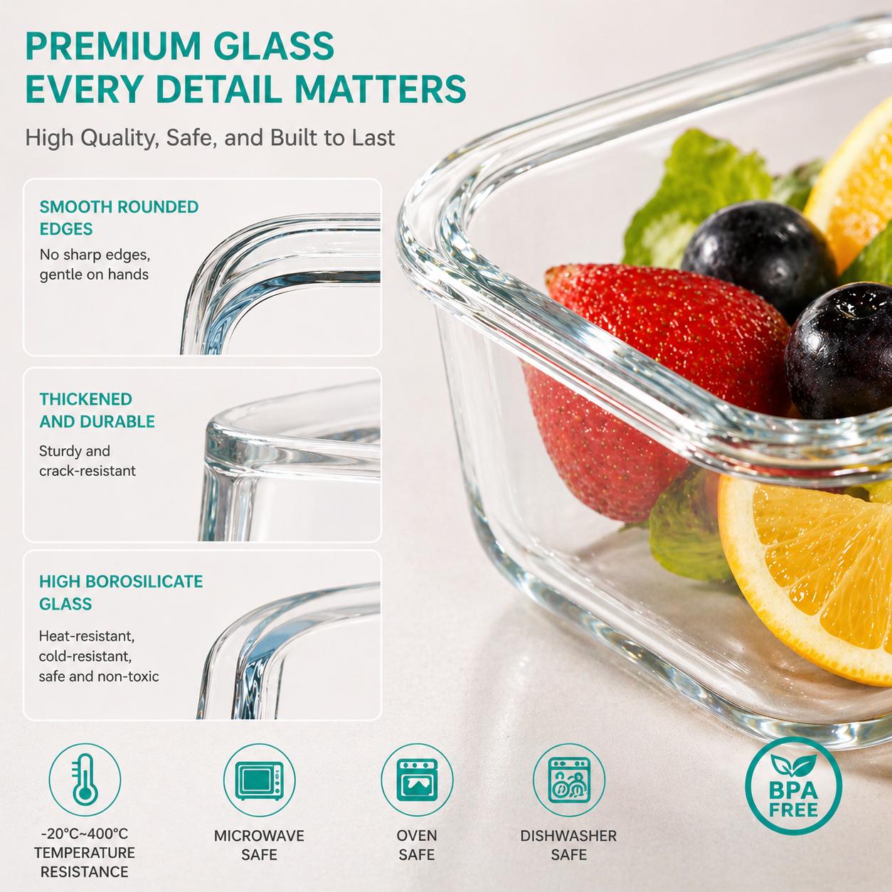 16 contenitori in vetro sigill - Meal Prep Glass recensione e prezzo