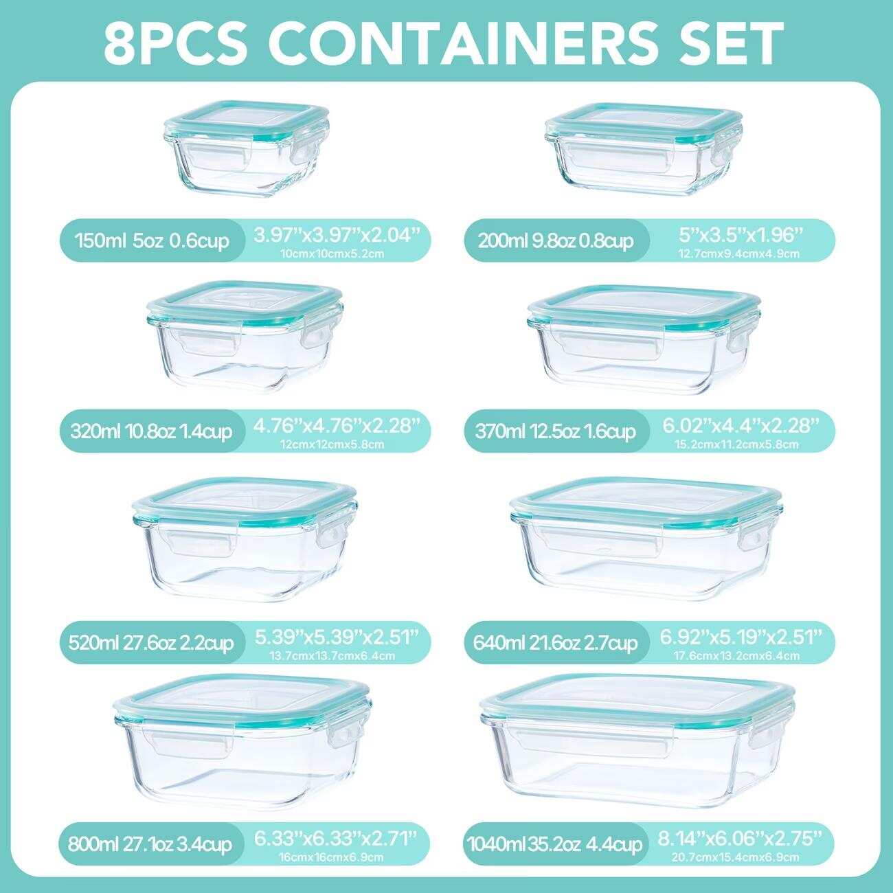16 contenitori in vetro sigill - Meal Prep Glass recensione e prezzo